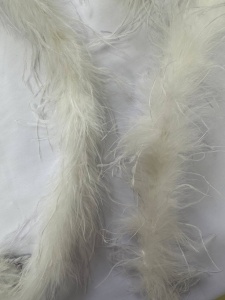 Боа из перьев на ленте цв.белый(в упак.1,8м)