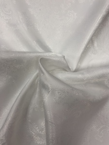Ткань подкладочная жаккардовая огурчики 210Т 150см цв.белый(в рул.100м)