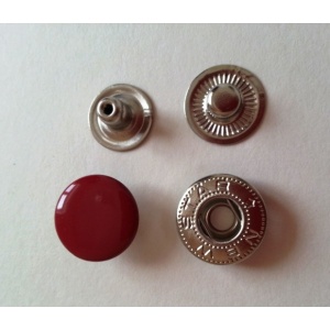 Кнопка стальная Alfa 15мм цв.красный(в упак.720шт)