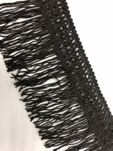 Бахрома с плетением 12см цв.черный