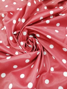 Ткань нейлон горошки 100% полиэстер 155см цв.бордовый(в рул.100м)