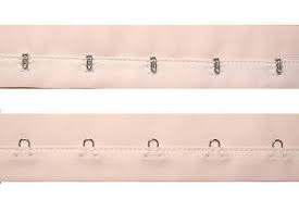 Застежки бельевые на ленте 27мм цв.молочный-никель(в рул.10м)