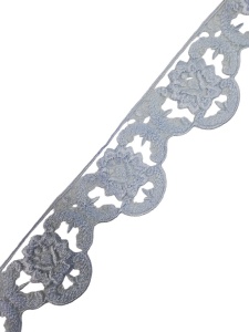 1403F Кружево на сетке шир.5,5см цв.голубой(в упак.9,1м)