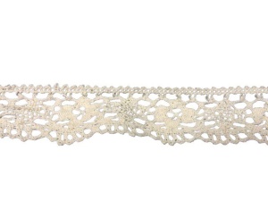 0228СТ Кружево вязаное хлопок шир.4см цв.молочный(в упак.30м)