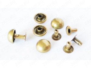 Хольнитены выпуклые стальные 10*10мм цв.антик(в упак.1000шт)