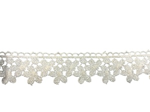 8059G Кружево гюпюровое полиэстер цв.белый(в упак.8м)