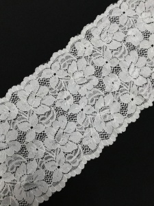 0505 Кружево эластичное полиэстер шир.16см цв.белый(в упак.130м)