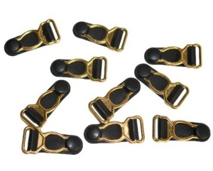 Застежки бельевые для чулок металлические 10мм цв.черный-золото(в упак.1000шт)