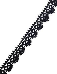 0062S Кружево гюпюровое полиэстер шир.3см цв.т.синий(в упак.14м) 