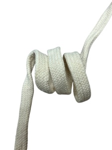 Шнур плоский хлопковый 15мм цв.сырой(в рул.100м,мешок №3,20,34)