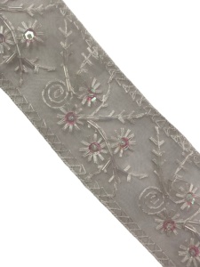PYG- 83279 Тесьма расшитое цв.белый(в упак.13,7м)