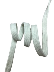 Шнур плоский хлопковый 12мм цв.молочный(в рул.100м, мешок №6,20)