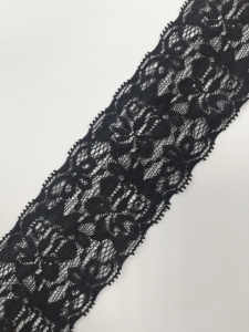 8074 Кружево эластичное полиэстер шир.5см цв.черный(в упак.30м)