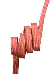 Шнур плоский полиэстер 10мм цв.розовый(в рул.100м,мешок №23)