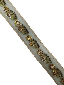 L119 Тесьма расшитое цв.золотой(в упак.18,3м)