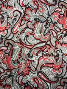 2018-5 Ткань подкладочная с принтом огурчики 190Т 100% полиэстер 150см цв.красный(в рул.100м)