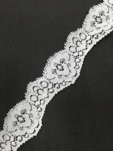 8134 Кружево эластичное полиэстер шир.3см цв.белый(в упак.30м)