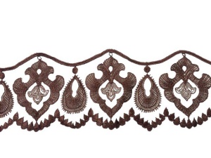 1704F Кружево на сетке шир.7см цв.231 хаки(в упак.13м)