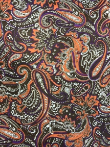 1222-3 Ткань подкладочная с принтом огурчики 190Т 100% полиэстер 150см цв.коричневый(в рул.100м)