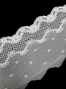 344-S1-1 Кружево капроновое полиэстер шир.15см цв.белый (в упак.30м)