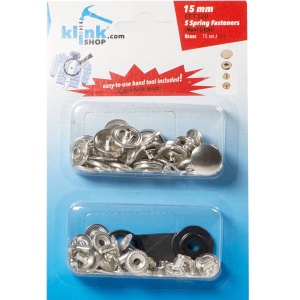 Кнопка в розничной упаковке нержавеющая №61 15мм цв.никель(в упак.15шт)