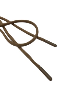 Шнур с наконечником хлопковый 06мм круглый 120см цв.коричневый(в упак.50шт)