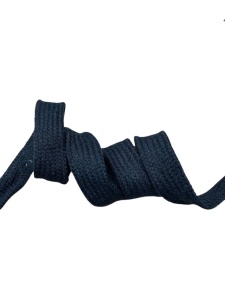 Шнур плоский хлопковый 15мм цв.т.синий(в рул.100м,мешок№20)