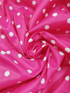 Ткань нейлон горошки 100% полиэстер 155см цв.малина(в рул.100м)