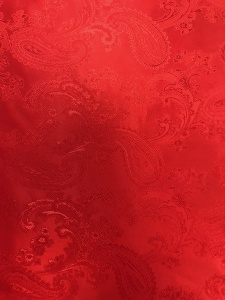 9 Ткань подкладочная жаккардовая огурчики 210Т 150см цв.красный(в рул.100м)