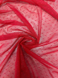 SC171232 Ткань трикотажная на сетке с мушкой 155см цв.красный(в рул.100м)