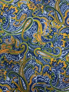 2017-1 Ткань подкладочная с принтом огурчики 190Т 100% полиэстер 150см цв.василек(в рул.100м)