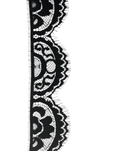 69223J Кружево шантильи с ресничками шир.6,5см цв.черный(в упак.60м)