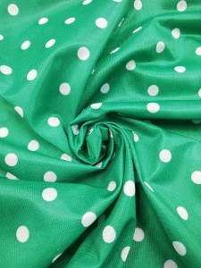 Ткань нейлон горошки 100% полиэстер 155см цв.изумрудный(в рул.100м)