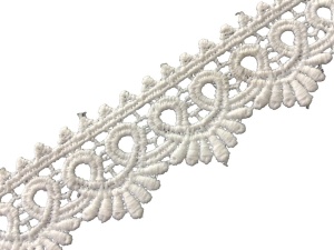 0062S Кружево гюпюровое гюпюровое шир.3см цв.белый(в упак.9м) 