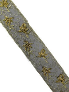 H0107-4 Тесьма на сетке расшитое цв.белый(в упак.13,7м)