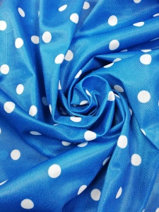 Ткань нейлон горошки 100% полиэстер 155см цв.голубой(в рул.100м)