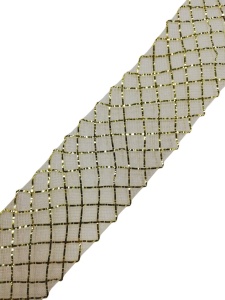 Регилин мягкий 40мм цв.белый-золото(в рул.23м)