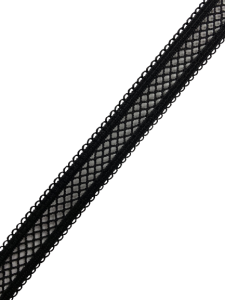 1451 Резинка бельевая на сетке 15мм цв.черный(в рул.100м)
