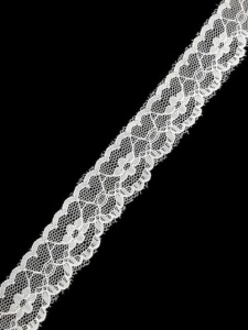 179 Кружево капроновое полиэстер цв.белый(в упак.274,32м)