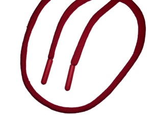 Шнур с наконечником хлопковый 06мм круглый 135см цв.красный(в упак.100шт)