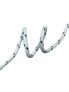 Шнур круглый хлопковый 08мм цв.белый в черную точку(в рул.100м,мешок №19,22)