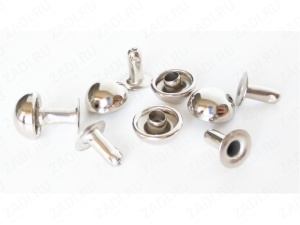 Хольнитены выпуклые стальные 10*10мм цв.никель(в упак.1000шт)