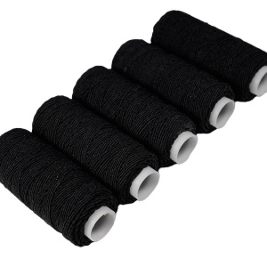 Нитки эластичные 25м цв.черный(в упак.36шт)