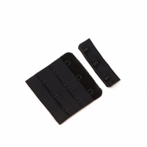 Застежки бельевые для бюстгальтера 3х3 50мм цв.черный(в упак.100шт)