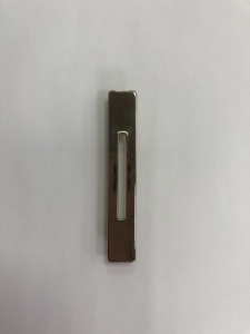 Кнопка декоративная нержавеющая фигурная прямоугольник 12*70мм золото(в упак.50шт)